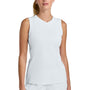 Sport-Tek Womens Club Moisture Wicking V-Neck Tank Top - White/White