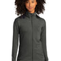 Sport-Tek Womens Flex Fleece Moisture Wicking Full Zip Sweatshirt w/ Pockets - Heather Dark Grey