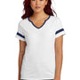 Sport-Tek Womens Halftime Notch Neck Short Sleeve T-Shirt - White/True Navy Blue
