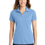 Sport-Tek Womens RacerMesh Moisture Wicking Short Sleeve Polo Shirt - Carolina Blue