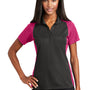 Sport-Tek Womens Sport-Wick Moisture Wicking Short Sleeve Polo Shirt - Iron Grey/Raspberry Pink - Closeout