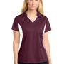 Sport-Tek Womens Sport-Wick Moisture Wicking Short Sleeve Polo Shirt - Maroon/White