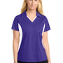 Sport-Tek Womens Sport-Wick Moisture Wicking Short Sleeve Polo Shirt - Purple/White