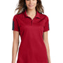 Sport-Tek Womens Active Mesh Moisture Wicking Short Sleeve Polo Shirt - True Red/Grey - Closeout