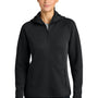 Sport-Tek Womens Phenom Full Zip Hooded Sweatshirt Hoodie w/ Pockets - Black - NEW