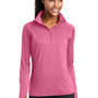 Sport-Tek Womens Sport-Wick Moisture Wicking 1/4 Zip Sweatshirt w/ Pouch Pocket - Dusty Rose Pink