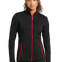 Sport-Tek Womens Sport-Wick Moisture Wicking Full Zip Jacket - Black/True Red