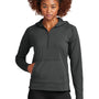 Sport-Tek Womens Sport-Wick Moisture Wicking 1/4 Zip Hooded Sweatshirt Hoodie w/ Pouch Pocket - Charcoal Grey