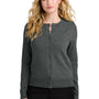 Port Authority Womens Easy Care Long Sleeve Button Front Cardigan Sweater - Heather Charcoal Grey