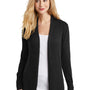 Port Authority Womens Long Sleeve Cardigan Sweater - Black - Closeout