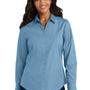 Port Authority Womens Carefree Stain Resistant Long Sleeve Button Down Shirt - Carolina Blue