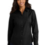 Port Authority Womens Carefree Stain Resistant Long Sleeve Button Down Shirt - Deep Black