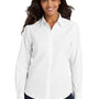 Port Authority Womens Carefree Stain Resistant Long Sleeve Button Down Shirt - White