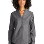Port Authority Womens Chambray Easy Care Long Sleeve Button Down Shirt - Deep Black - Closeout