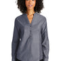 Port Authority Womens Chambray Easy Care Long Sleeve Button Down Shirt - Estate Blue - Closeout