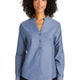 Port Authority Womens Chambray Easy Care Long Sleeve Button Down Shirt - Moonlight Blue - Closeout