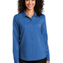 Port Authority Womens Performance Moisture Wicking Long Sleeve Button Down Shirt - True Blue - Closeout