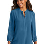 Port Authority Womens Textured Crepe 3/4 Sleeve Tunic - Aegean Blue