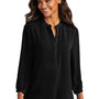Port Authority Womens Textured Crepe 3/4 Sleeve Tunic - Deep Black