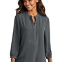 Port Authority Womens Textured Crepe 3/4 Sleeve Tunic - Graphite Grey