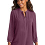 Port Authority Womens Textured Crepe 3/4 Sleeve Tunic - Purple Mist