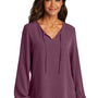 Port Authority Womens Textured Crepe Long Sleeve Blouse - Purple Mist