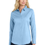 Port Authority Womens SuperPro Wrinkle Resistant React Long Sleeve Button Down Shirt - Cloud Blue