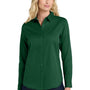 Port Authority Womens SuperPro Wrinkle Resistant React Long Sleeve Button Down Shirt - Dark Green