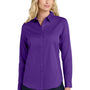 Port Authority Womens SuperPro Wrinkle Resistant React Long Sleeve Button Down Shirt - Purple