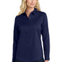 Port Authority Womens SuperPro Wrinkle Resistant React Long Sleeve Button Down Shirt - True Navy Blue