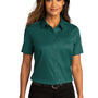Port Authority Womens SuperPro Wrinkle Resistant React Short Sleeve Button Down Shirt - Marine Green - Closeout
