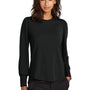 Mercer+Mettle Womens Moisture Wicking Stretch Jersey Long Sleeve Blouson Top - Deep Black