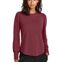 Mercer+Mettle Womens Moisture Wicking Stretch Jersey Long Sleeve Blouson Top - Rosewood Red
