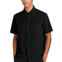 Mercer+Mettle Mens UV Capital Tech Moisture Wicking Short Sleeve Button Down Shirt w/ Pocket - Deep Black