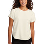 Mercer+Mettle Womens Stretch Crepe Short Sleeve Crewneck - Ivory Chiffon White