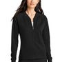 Mercer+Mettle Womens Double Knit Full Zip Bomber Jacket - Deep Black