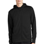 Mercer+Mettle Mens Double Knit Full Zip Hooded Sweatshirt Hoodie w/ Pockets - Deep Black