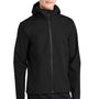 Mercer+Mettle Mens Waterproof Full Zip Hooded Rain Jacket - Deep Black
