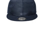 New Era Hats Mens Camo Flat Bill Snapback Hat - Deep Navy Blue/Deep Navy Blue Camo