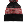 New Era Hats Unisex Knit Pom Beanie - Black/Scarlet Red
