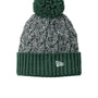 New Era Hats Mens Marled Knit Pom Beanie - Dark Green/Graphite Grey/White - COMING SOON