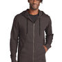 New Era Mens Thermal Full Zip Hooded Sweatshirt Hoodie w/ Pockets - Heather Black