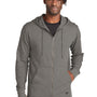 New Era Mens Thermal Full Zip Hooded Sweatshirt Hoodie w/ Pockets - Heather Shadow Grey