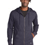 New Era Mens Thermal Full Zip Hooded Sweatshirt Hoodie w/ Pockets - Heather True Navy Blue