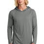 New Era Mens Power Moisture Wicking Long Sleeve Hooded T-Shirt Hoodie - Heather Shadow Grey