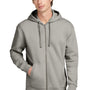 New Era Mens Heritage Fleece Full Zip Hooded Sweatshirt Hoodie w/ Pockets - Rainstorm Grey