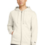 New Era Mens Heritage Fleece Full Zip Hooded Sweatshirt Hoodie w/ Pockets - Soft Beige