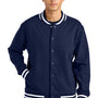 New Era Mens Varsity Heavyweight Fleece Snap Down Jacket - True Navy Blue - COMING SOON