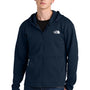 The North Face Mens Double Knit Full Zip Hooded Sweatshirt Hoodie w/ Pockets - Summit Navy Blue