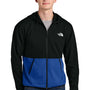 The North Face Mens Double Knit Full Zip Hooded Sweatshirt Hoodie w/ Pockets - Blue/Black